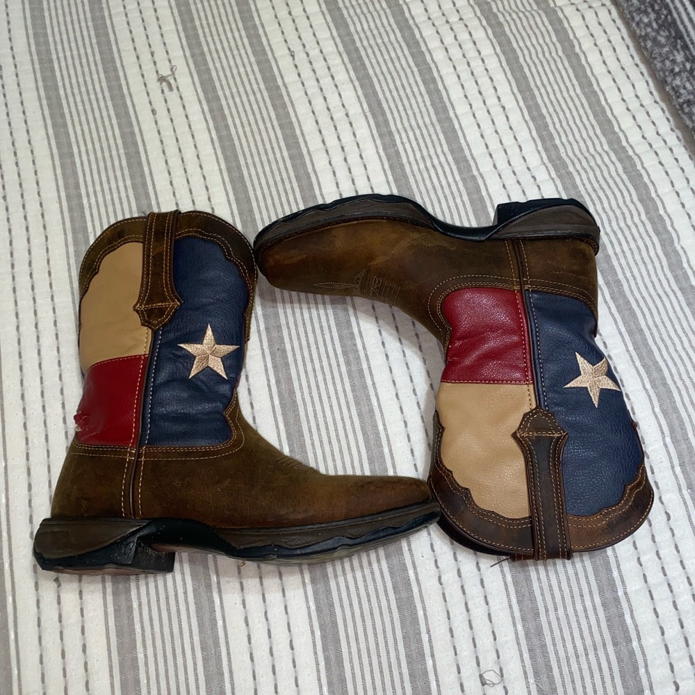 Durango Women's 10" West, Brown texas flag boots, Size 8M